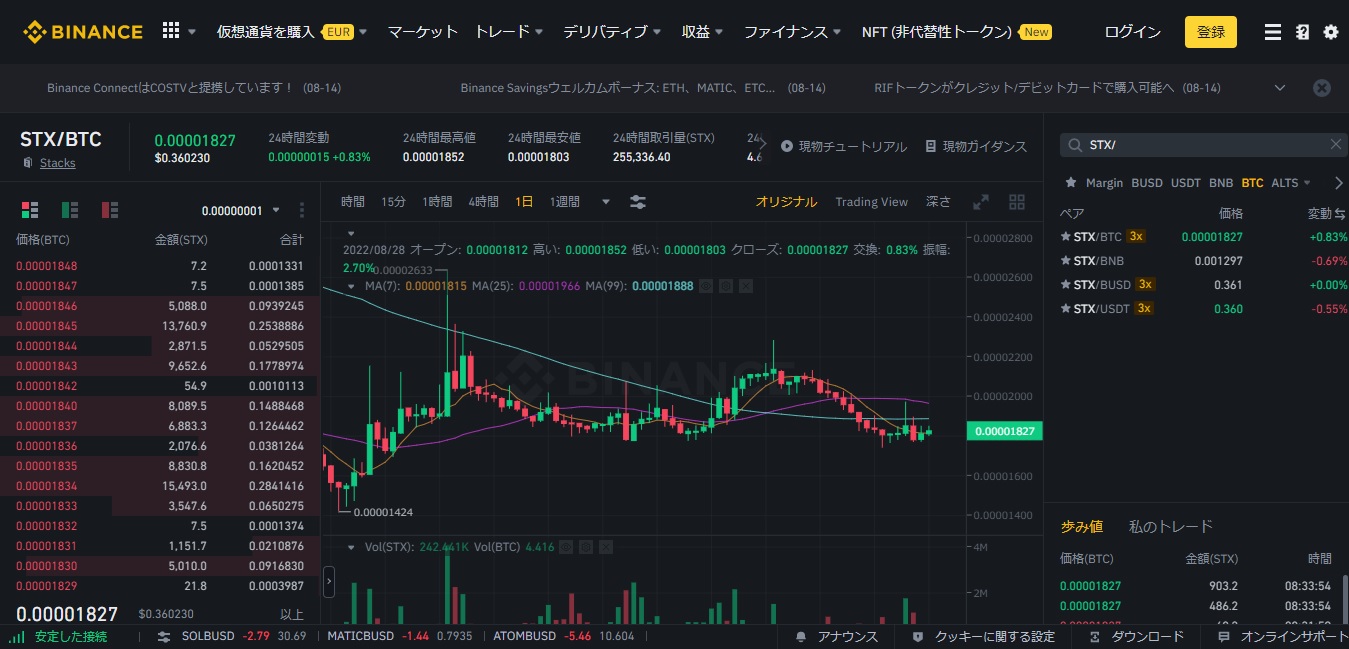 Binance STX