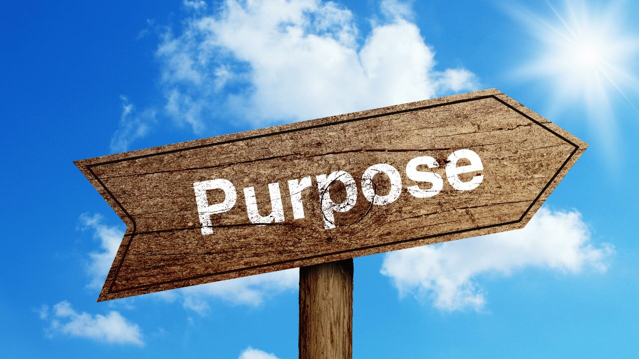 purposeと書かれた看板